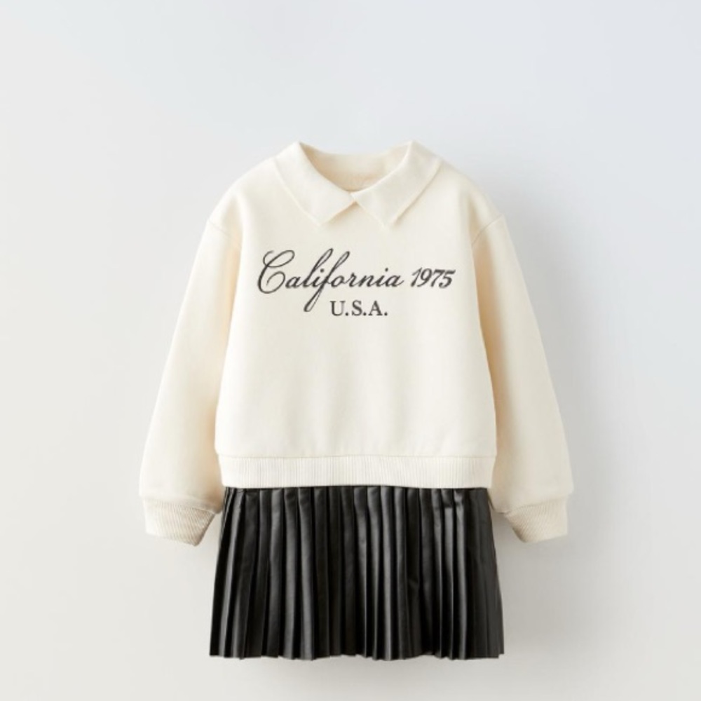 Zara combination toddler pleated dress